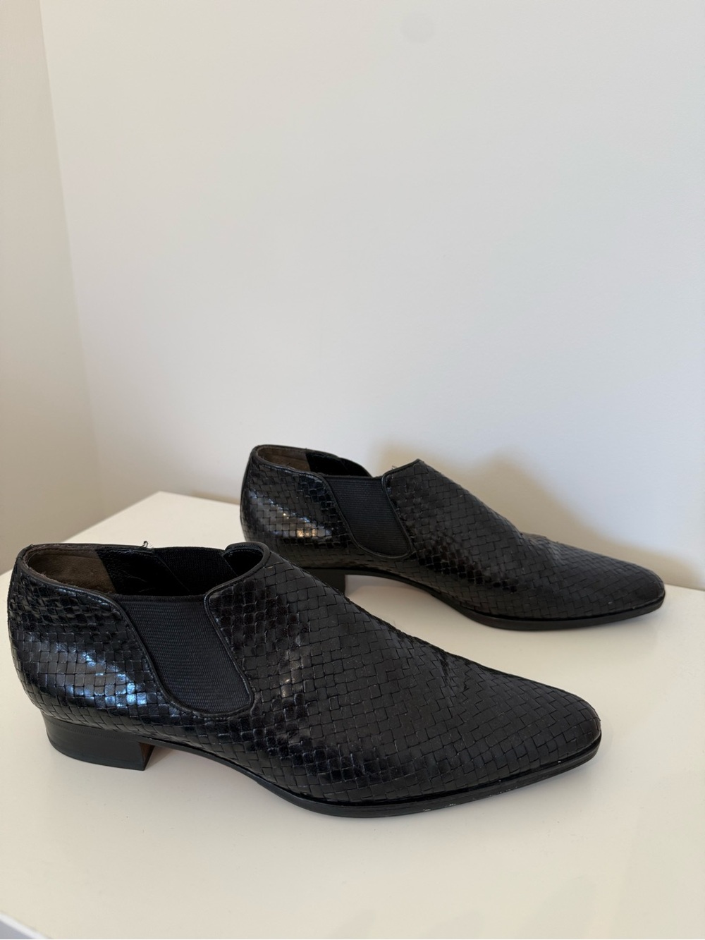 STEPHANE KELIAN PARIS WOVEN LEATHER LOAFERS